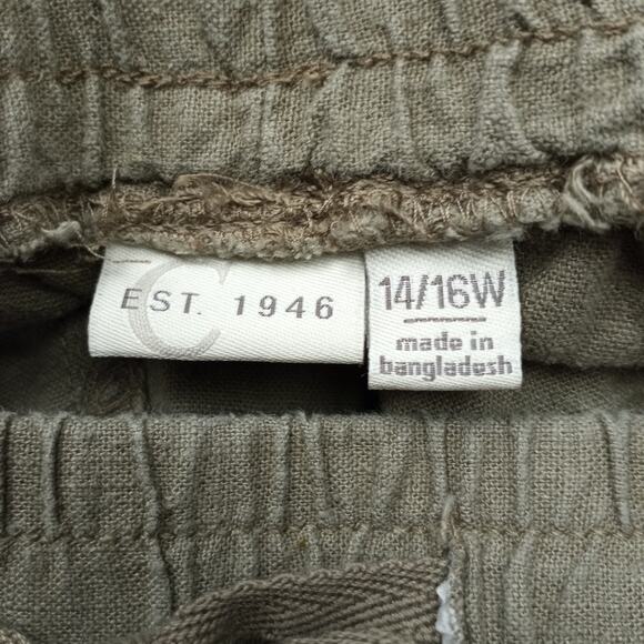 EST. 1946 ~ Women's Linen Blend High Rise Wide Leg Pants ~ 14/16 Y2K Gorpcore - Picture 4 of 6